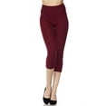 thumbnail image 3 of 5 Pack Capri Leggings For Women 3 inch Wide Waistband Yoga Sports and Casual Ultra Soft Capri Legging Pants (S/M/L), 3 of 7