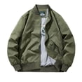 thumbnail image 6 of Danhjin Men's Casual Jackets Zip up Long Sleeve Stand Collar Fall Winter Outerwear Solid Color Comfy Fashion Coats, 6 of 10