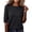 Black, variant on Womens Half Sleeve Tops for Women Knitted Solid Color Crew Neck Shirts Lightweight Soft Casual Blouses