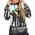 thumbnail image 4 of KLL Veterans Day for Womens Pullover Hoodie with Pocket Hooded Long Sleeve Shirts Sweatshirt for Women-X-Large, 4 of 7