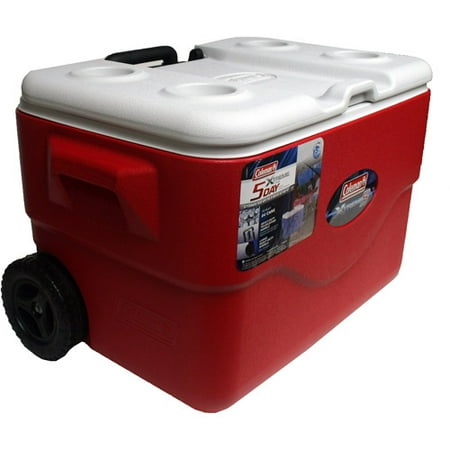 Coleman 50-Quart Xtreme Wheeled Cooler, Red