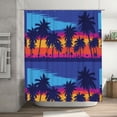 thumbnail image 5 of Rateoe Beach with Palm Trees Shower Curtain - Fancy Bathroom Shower Curtain Sets - Waterproof Shower Curtain with Hooks with 12 Plastic Hooks 72x72 Inches, 5 of 5