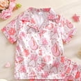 thumbnail image 6 of felwors Toddler Baby Satin Pajamas Set, Long Sleeve Button-Down Sleepwear PJs Girls,Pink,18-24 Months, 6 of 6