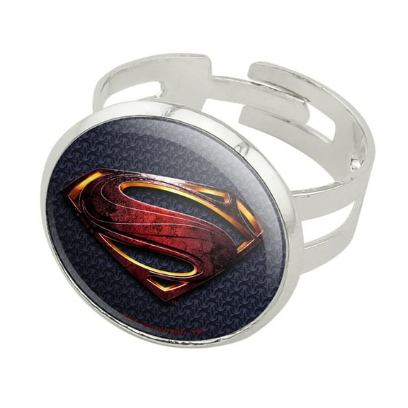 Justice League Movie Superman Logo Silver Plated Adjustable Novelty Ring