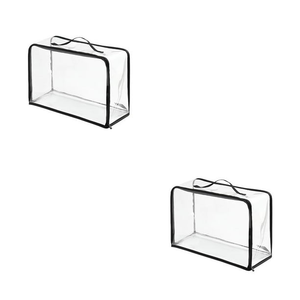 Injueey Bolsa de almacenamiento Armario transparente Cajas a prueba de polvo Funda protectora impermeable Bolsas Cubierta colgante a prueba de Negro METRO 2Conjunto