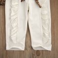 thumbnail image 5 of Seyurigaoka 3 Pcs Kid's Casual Suit, Falbala Leopard Pullover, Folded Trousers, Headband, 5 of 7