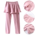 thumbnail image 3 of GYRATEDREAM Girls Leggings with Skirt Ruffle Tutu Pants Kids Footless Tights Stretch Warm Legging 4-12 Years, 3 of 8