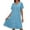 *1-Blue, variant on Women's Pleated Front Short Sleeve T-Shirt Dress,Summer Beach Loungewear for Women,Ladies Loose Fit Casual Mini Dress with Pockets,Army Green,S-2XL