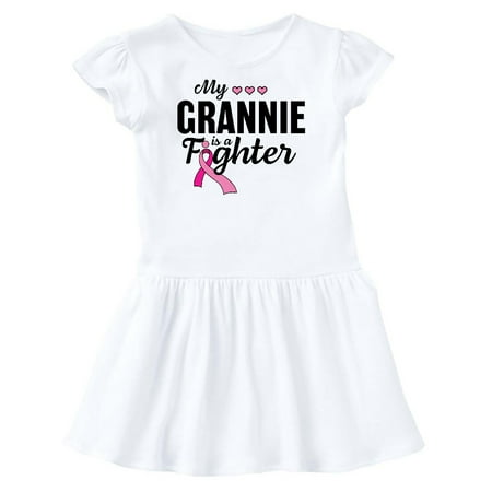

Inktastic Breast Cancer Awareness My Grannie is a Fighter Gift Toddler Girl Dress