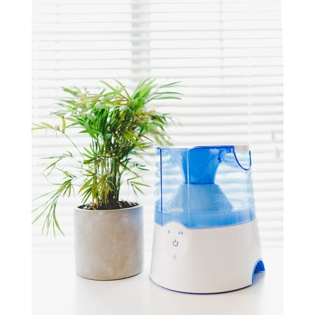 CRANE - 0.5 Gal. Warm Mist Humidifier with 2 Speed Settings - Blue/White