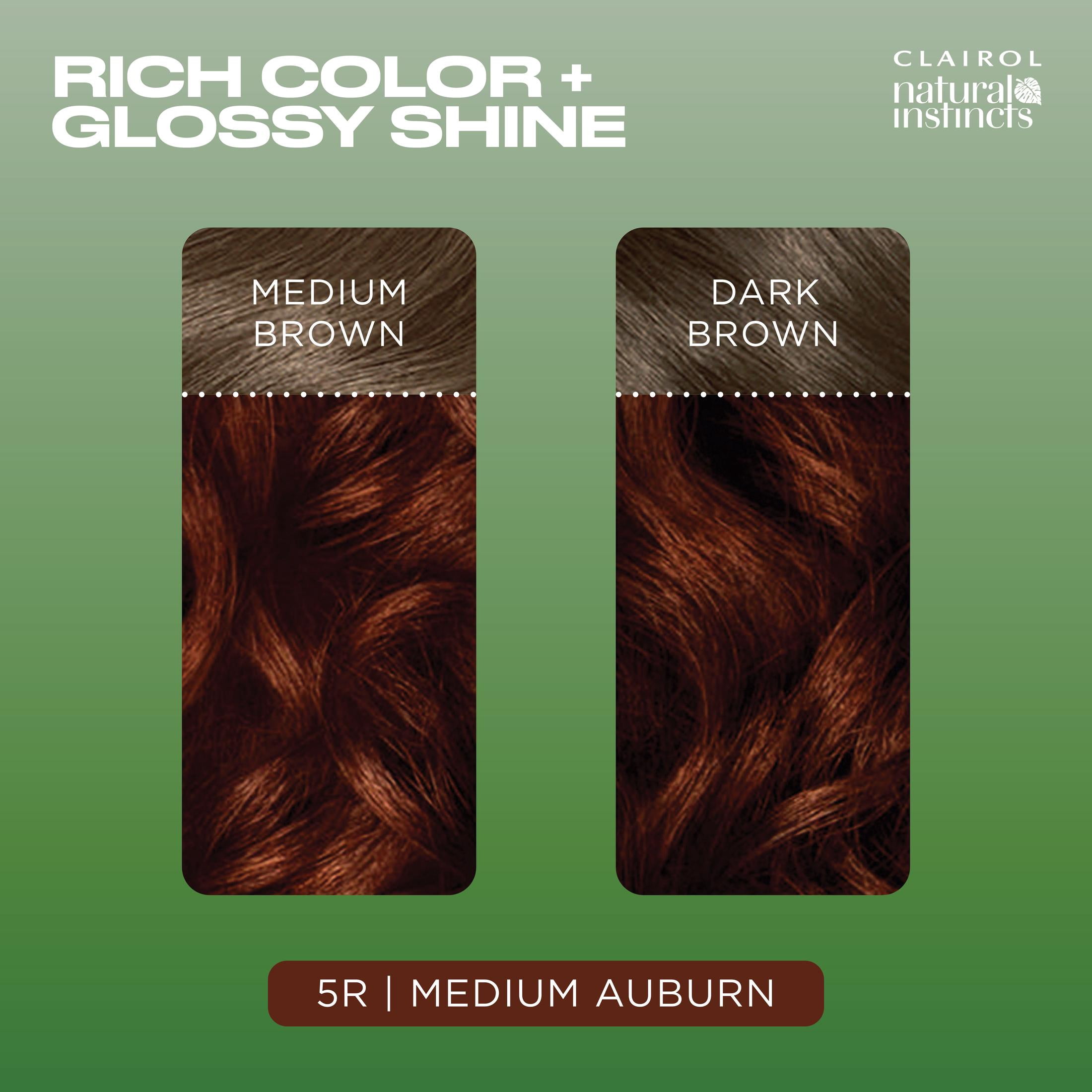 (2 pack) Clairol Natural Instincts Demi-Permanent Hair Color Creme, 5R Medium Auburn, Hair Dye, 1 Application