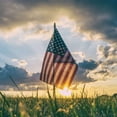 thumbnail image 2 of Anley Pack of 12 USA Stick Flag - 18" x 12" Handheld America Gravemarker Stick Flags - 30" Solid Wooden Flag Pole, 2 of 7