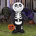 thumbnail image 3 of Gemmy Airblown Inflatable Skeleton Boy, 3.5 ft Tall, Multicolored, Halloween Yard Decoration, 3 of 3