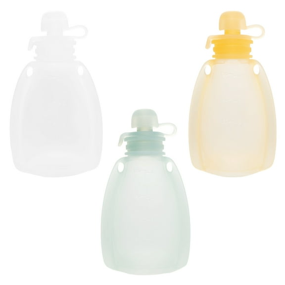 AEVXKHI 120ml Breastmilk Storage Bags, Silicone Fresh Food Bottles, Good Sealing Baby Feeding Bags, Keep Fresh Baby Paste Bottle