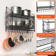 thumbnail image 5 of Porta ollas VyGrow de 71 cm para pared, 2 niveles, 20 ganchos, 6 soportes para tapas, 5 of 7