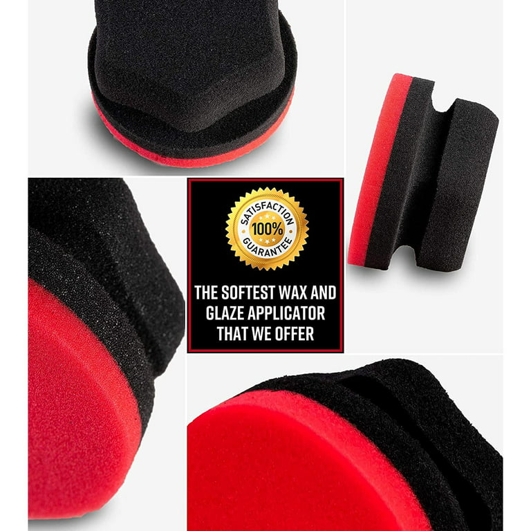 Adam's Red Hex Grip Applicator (for Brilliant Glaze), ? THE SOFTEST FOAM  CAR WAX APPLICATOR - This wax applicator is made with the most premium  soft, close 
