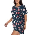 thumbnail image 2 of Picia Cherry Blossoms Pajamas Sets for Women Soft Short-Sleeved Pjs with Lounge Shorts Two Piece Sleepwear-, 2 of 9