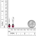 thumbnail image 2 of Gem Stone King 925 Sterling Silver Red Created Ruby Black Onyx and White Lab Grown Diamond Drop Dangle Earrings for Women (3.27 Cttw, Heart Shape 7MM, Round 4MM), 2 of 4