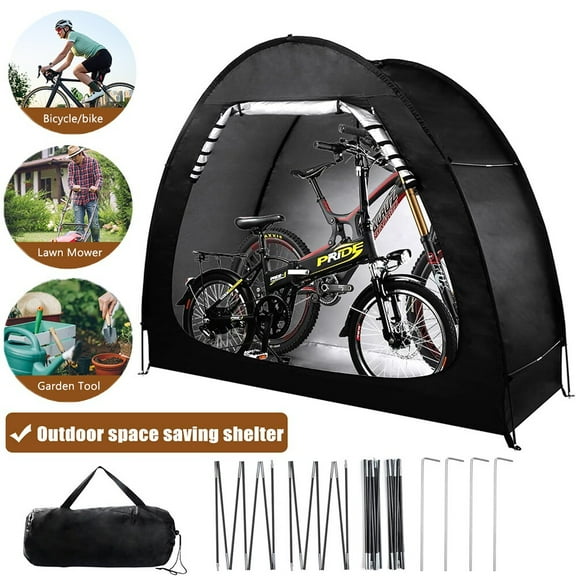 WSRFSDOutdoor Bike Storage Tent Fan-Shaped Dual-Door Bike Tent Shed for 2 to 4 Bikes - Weatherproof Outdoor Bicycle Storage Shelter with Fan-Shaped Design,