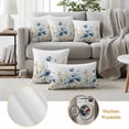 thumbnail image 5 of Blue Spring Floral Outdoor Pillow Covers 20x20 Set of 2,Waterproof Patio Throw Pillowcase Protectors,Watercolor Blooming Summer Botanical Decorative Pillow Shams Cushion Covers for Seat Bed Couch, 5 of 8