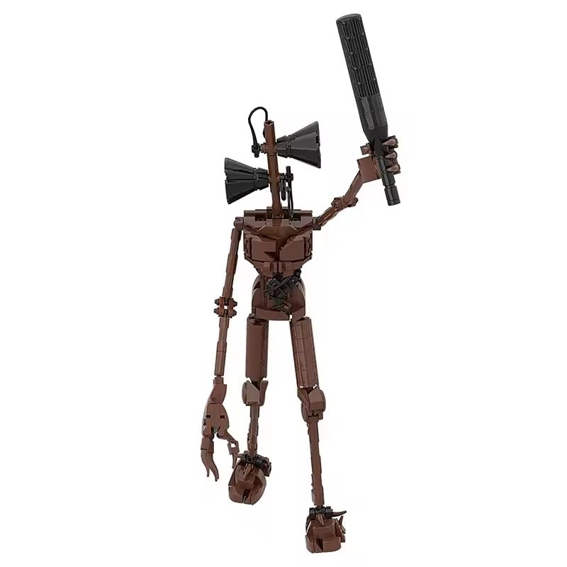 GZBricker Horror Mechanical Monster Head Building Block Sets Compatible with Lego Figures Game MOC Model Home Decor for Adults Boy (Brown)