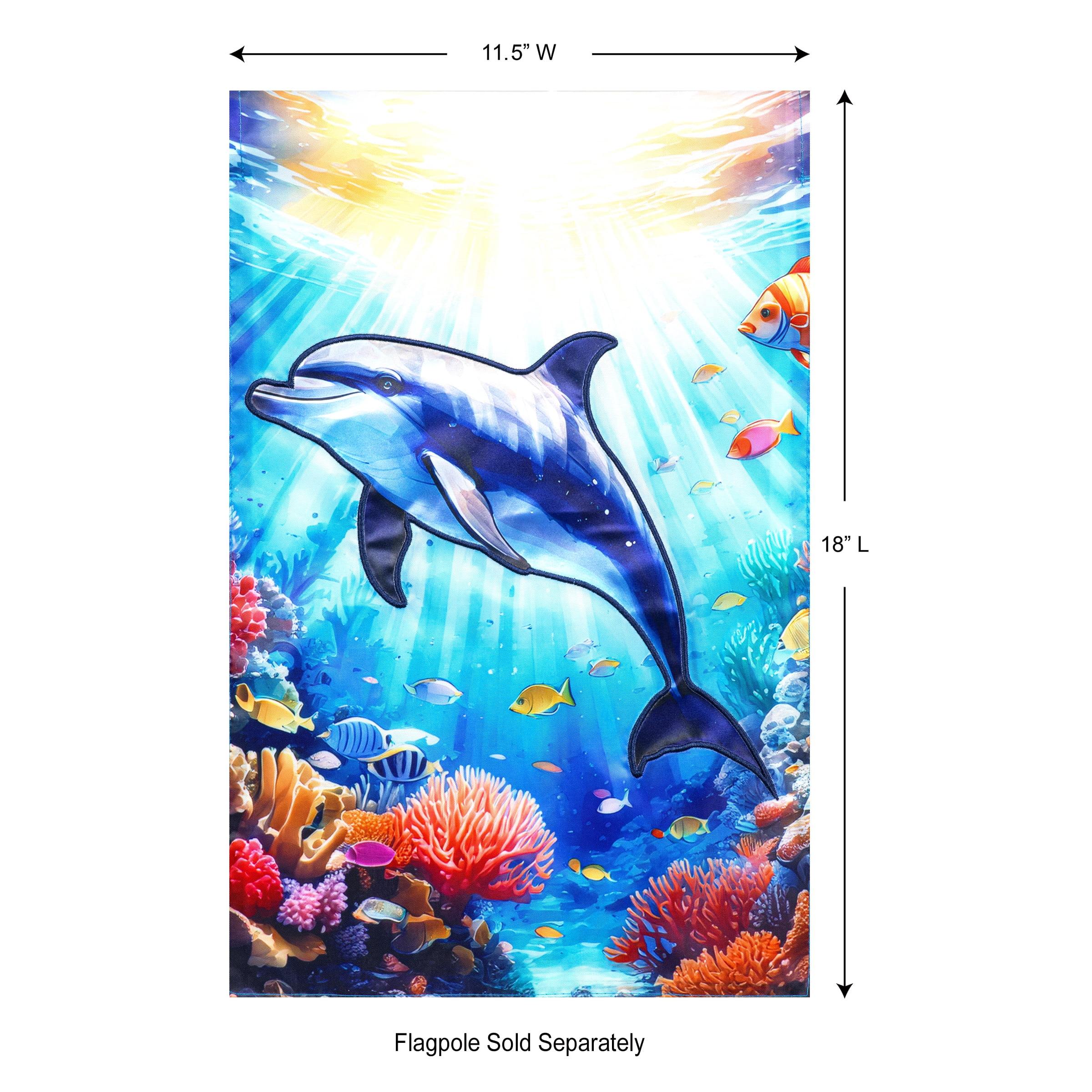 Meadow Creek 11.5" x 18" Spring Dolphin Outdoor Yard Flag