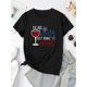 thumbnail image 2 of Creative Snowflake Pattern Printed Women'S Fashionable Round Neck Short Sleeve, Simple Casual Sports T-Shirt, Comfortable Summer Top for Women During Holidays., 2 of 6