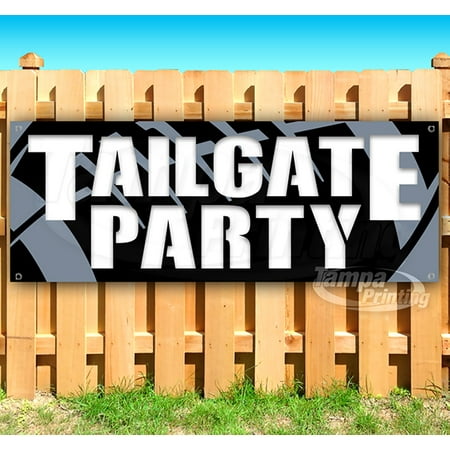 Tailgate Party 13 Oz Heavy Duty Vinyl Banner Sign With Metal