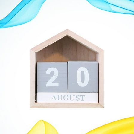 Kitandove Daily Desktop Calendar Multi Colored Wood 1Pcs 4.3x2.2x4.5in