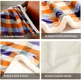 thumbnail image 3 of Sherpa Fleece Flannel Throw Blanket, Fall Super Soft Warm Checkered Plaid Plush Blankets and Throws, Warm Autumn Winter Cozy Fuzzy Blanket for Couch Sofa Bed (Orange and Purple, 50" x 60"), 3 of 6
