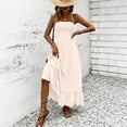 thumbnail image 5 of JGGSPWM Women's Sleeveless Backless Hanging Neck Maxi Dress, Flowy A Line, Wedding Guest, Vacation Cocktail Prom Spaghetti Strap Elegant Dresses Beige L, 5 of 6