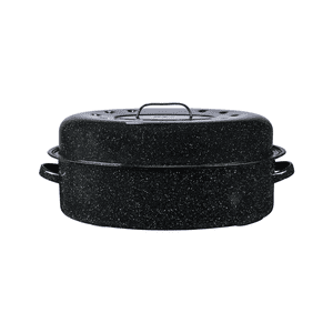 Granite Ware 19 Inch Oval Roaster with Lid, Enameled Steel