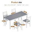 thumbnail image 4 of Soges 47" Dining Table Set for 4, 5-Piece Wood Kitchen Dining Table Set with 4 Chairs for Kitchen Dining Room Restaurant, Gray&White, 4 of 8