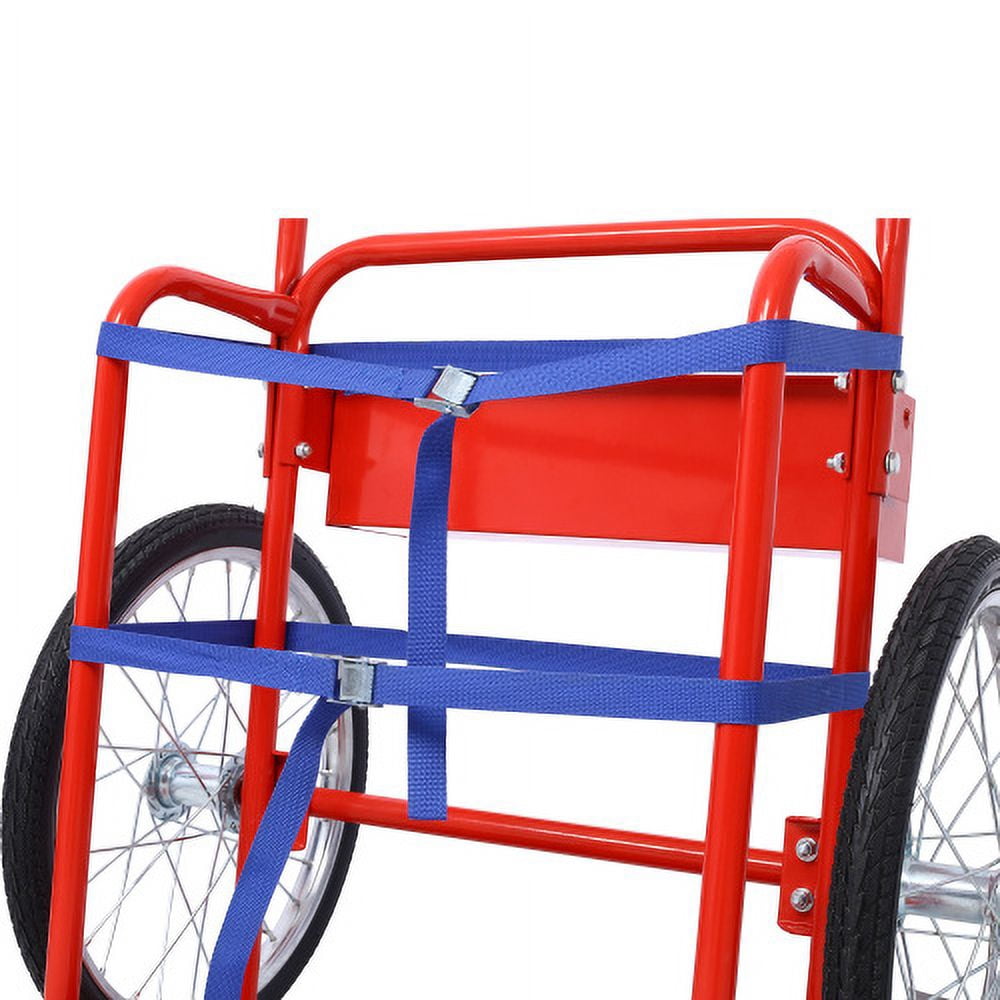 Dual Welding Cylinder Cart With 20" Pneumatic Wheels, Large Oxygen Acetylene Tank Cart With 2 Tie-down Straps, 220lbs Capacity Hand Truck For Gas Propane Tank