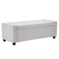 thumbnail image 4 of IVV 48-Inch Tufted Storage Bench in Beige Linen Blend Upholstery, Modern End-of-Bed Bench Ottoman with Safety Hinged Lid, Easy Assembly, 4 of 7