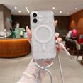 thumbnail image 1 of Transparent Magnetic Phone Case For iPhone 16 15 14 13 Mini 12 11 Pro XS Max XR 8 7 Plus Crossbody Strap Rope For Magsafe Cover LUHAN, 1 of 7