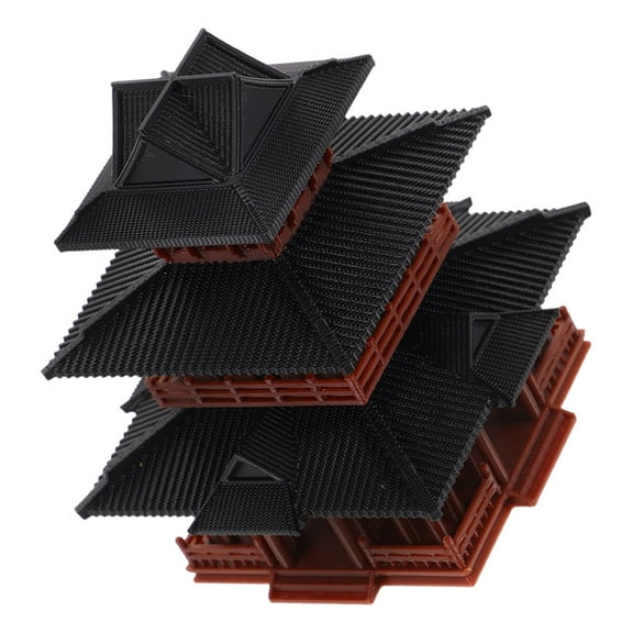 OFFIGAM Meditation Accessories Japanese Zen Garden Pavilion Sculpture Brown Set for Home Outdoor Decor