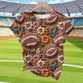 thumbnail image 7 of Womens Tops Rugby Printed Short Sleeved Round Neck Casual T-shirt Brown XXL, 7 of 7