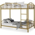 thumbnail image 7 of Metal Bunk Bed Twin Over Twin, Heavy Duty Bunkbeds Frame with Arched Guardrail and Safety Ladder, Sturdy Steel Bed , Space-Saving, No Box Spring Needed, Gold, 7 of 7