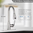 thumbnail image 5 of Touchless Kitchen Faucet with Pull Down Sprayer, Double Sensor Pulldown Faucet, High Arc Single Handle Faucet for 3 Hole Deck Mount, 5 of 9