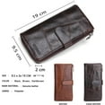 thumbnail image 4 of Cartera de cuero genuino de vaca para hombre, con cremallera larga, 12 ranuras para tarjetas, regalo de Navidad, 4 of 4