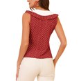 thumbnail image 3 of INSPIRE CHIC Women's Sleeveless Ruffle V Neck Casual Tank Tops Heart Printed Blouse Red S, 3 of 6
