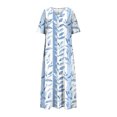 thumbnail image 5 of Xdegoge Mes Commandes Passées Récemment par Moi Robes en Lin pour Femmes 2025 Été Col en V Robe de Plage Décontractée Ample Grande Taille Manches Courtes Robe d'Été Vacances Fluide Robe Maxi Vêtements pour Hommes en Liquidation à Moins de 5 $, 5 of 5