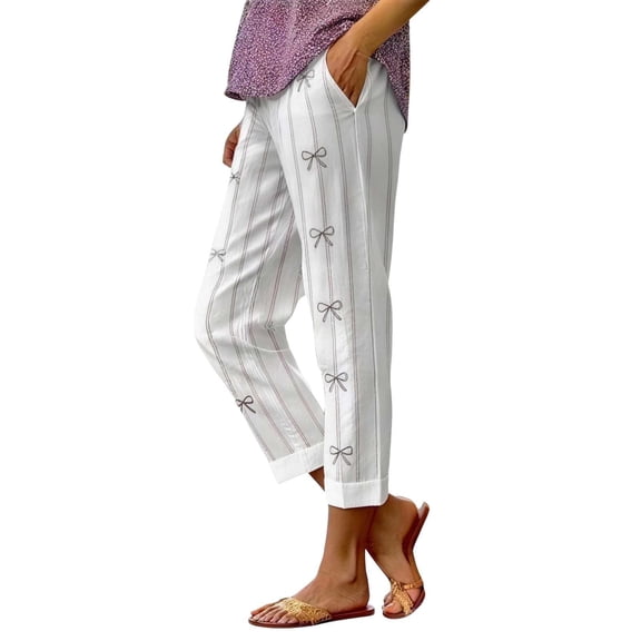 Soyumi Cotton Linen Pants, High Waisted Wide Leg Palazzo Pants for Women Summer Elastic Waist Flowy Beach Vacation Boho Trousers Casual Lounge Pull On Pants Lightweight Travel Outfit, Black