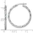 thumbnail image 2 of 925 Sterling Silver Rhodium Plated Polished Diamond cut Twist 2mm Hoop Earrings Measures 31x29mm Wide 2mm Thick Jewelry, 2 of 7