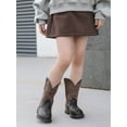 thumbnail image 6 of DADAWEN Kid Western Boots Girls Brown Cowboy Boots for 2.5 Little Kid, 6 of 6