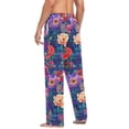 thumbnail image 3 of FORMRS Mens Pajama Pants with Pockets Cotton Sleepwear Lounge Bottoms Sizes S-2XL, Blooming Flowers Pattern, 3 of 7
