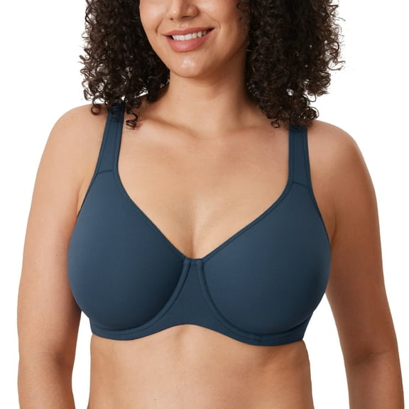 DELIMIRA Women's Inbarely Plus Full Coverage Bra Plus Size Underwire Unlined Seamless Bras