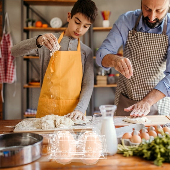 LEORX Worgeous 100pcs Plastic Egg Carton for 2 Eggs Clear Reusable Stackable Egg Storage Container with Lid