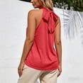 thumbnail image 5 of TrendOFT Halter Tank Top for Women Summer High Neck Tie Strap Camisole Tops Solid Sleeveless Dressy Casual Blouse Red XL, 5 of 7